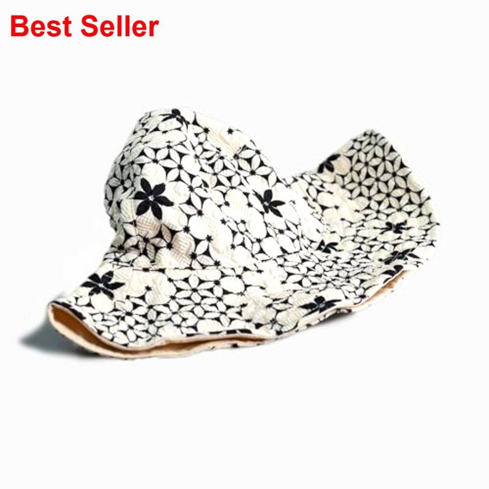 Floral Pattern Bucket Hat - 100% Polyester - Clas… - image 6